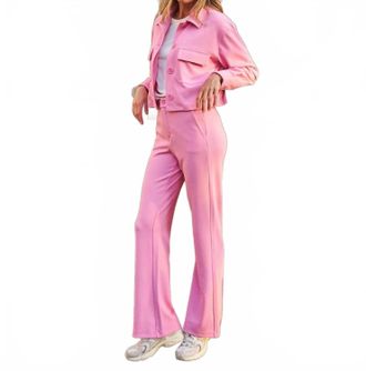 Esqualo Comfortable Structured Trousers In Rose