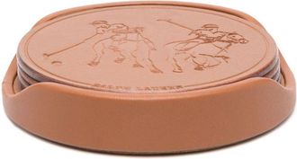 Ralph Lauren Home Brown Garrett Leather Coaster Set - Unisex - Calf Leather