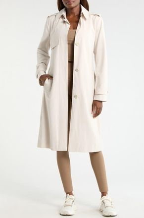 Lord & Taylor Ripstop Tench Coat in Moonbeam at Nordstrom, Size X-Large
