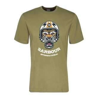 Barbour Graphic Tee Olive Branch-S - male - Barbour - T-Shirts - Green - XL - Tops