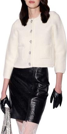 Walter Baker Janis Sparkle Cardigan in Cream Silver at Nordstrom Rack, Size X-Large