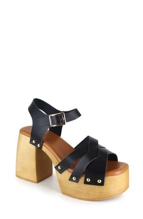 Zigi Soho Marcy Platform Sandal in Blk Leathe at Nordstrom, Size 11Us