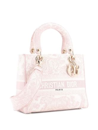 Dior Toile de Jouy Lady D-Lite Bag Embroidered Canvas tote bag - Roze