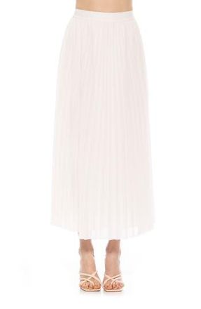 Alexia Admor Kesia Midi Chiffon Pleated Skirt in Ivory at Nordstrom Rack, Size 10