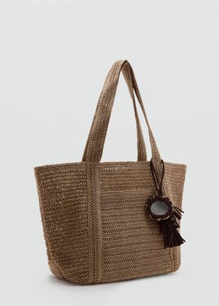 Mango Borsa tote fibra naturale beige - Donna - Taglia unica - MANGO