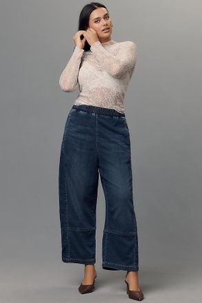 Pilcro The Izzie Knit Pull-On Barrel Jeans by Pilcro