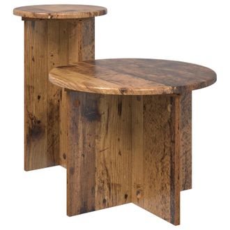 vidaXL Conjunto De Mesas Auxiliares 2 Pcs Madera Envejecida Vidaxl