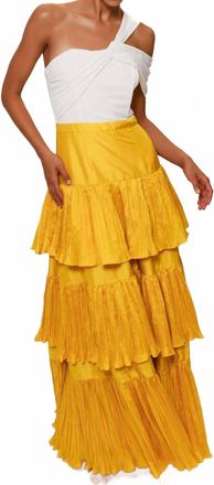 Hutch Rea Dress In White/yellow