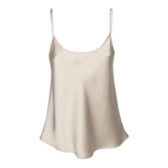 Blanca Vita Elegant Satin Tank Top Beige - female - Blanca Vita - Sleeveless Tops - Beige - 2XS - Tops