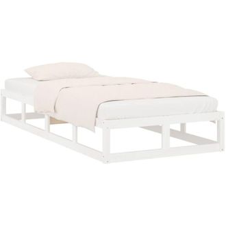 vidaXL Bed Frame without Mattress White 75x190 cm Small Single Solid Wood Vidaxl
