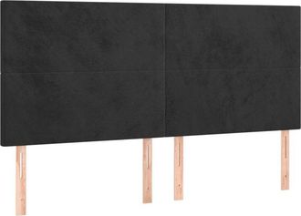 vidaXL Cabecero Con Luces Led Terciopelo Negro 200x5x118/128 Cm Vidaxl