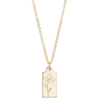 Set & Stones Tawney Birth Flower Pendant Necklace in Gold/february at Nordstrom