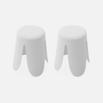 Sweeek Taburete Apilable Con Asiento Texturado, Set De 2