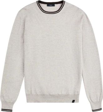 Fay Sweaters - Heren - Ronde hals truien - Grijs - L - Wol - Truien & Vesten