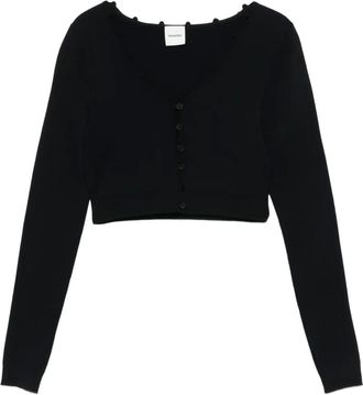 Nanushka Cardigan con ruches - Nero