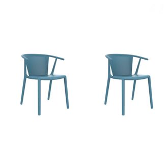 Resol Set 2 Sillas Interior, Exterior Azul Retro Woody Flat Resol