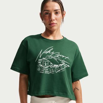 Nike Womens Cropped Tennis T-Shirt in Green | IM0310-341