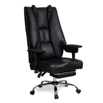 Levede Office Chair Big Tall High Back Heavy Duty PU Recliner Executive Chair in Black