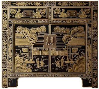 Wanderlust Deco Recibidor De Madera Negro 84x40x85