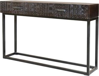 Giner&Colomer Recibidor en madera de mango y patas de metal nogal oscuro