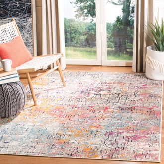 SAFAVIEH Boho Teppich - Valencia Kollektion, Kurzer Flor In Blau & Multi, 61x91 Cm | Für Wohnzimmer, Esszimmer & Schlafzimmer
