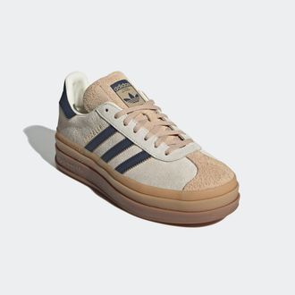 adidas Sneaker ADIDAS ORIGINALS GAZELLE BOLD, Damen, Gr. 43, weiss (cream wei&szlig;, night indigo, magic beige), Leder, Schuhe Sneaker