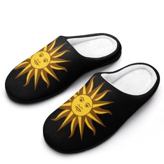 Generic Uruguay Flag Sun Slippers Men Winter Warm Cotton Anti-Slip Indoor Slip-Ons House Shoes