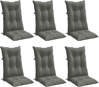 vidaXL Cojines Para Silla Respaldo Alto 6 Uds Tela Gris Oscuro Melange Vidaxl
