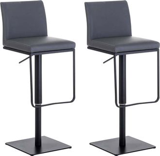 Clp Clp - Lote De 2 Taburetes De Bar Panam&aacute; Tapizados En Polipiel Gris Negro