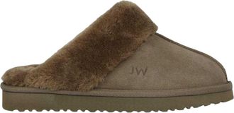Jack Wills Dames/Dames Su&egrave;de Met Nepbont Gevoerde Muiltjes (Donkere Khaki)