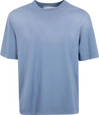 Golden Goose Relaxed Fit T-Shirt Faded Cotton Jersey Logo Patch