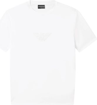 Emporio Armani White Logo Crew Neck T-Shirt