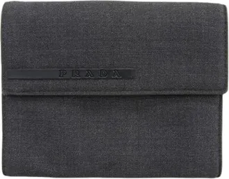 Prada Pre-owned Wallets, female, Gray, Size: ONE SIZE Pre-owned Leather Wallet