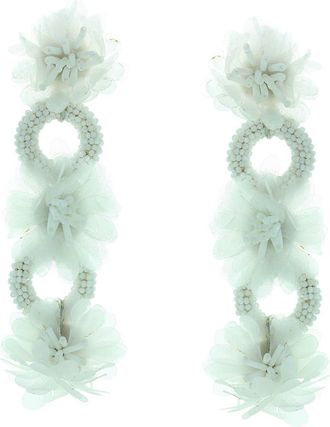 Olivia Welles Havana Floral Beaded Drop Earrings in White at Nordstrom Rack