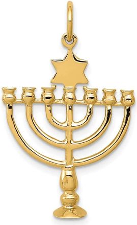 Diamond2Deal 14k Yellow Gold 3D Menorah Charm