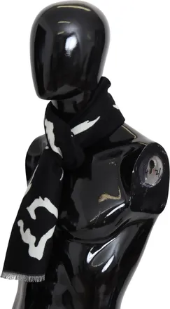 Givenchy Black White Wool Unisex Winter Warm Scarf Wrap Womens Shawl
