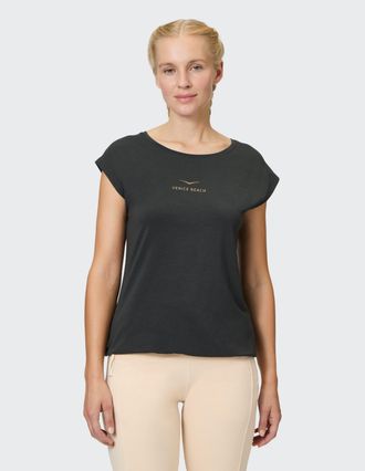 Venice Beach T-Shirt VENICE BEACH T-SHIRT WONDER, Damen, Gr. XS (36), grau (anthrazit), Obermaterial: 47% Baumwolle, 47% Modal, 6% Elasthan, Shirts T-Shirt