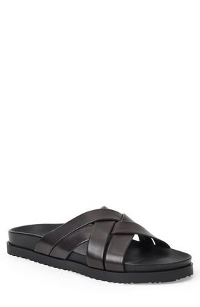 Bruno Magli Bandino Slide Sandal in Dark Brown Calf at Nordstrom, Size 11.5