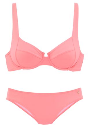 s.Oliver B&uuml;gel-Bikini S.OLIVER, Damen, Gr. 36, Cup B, orange (peach), Recycling-Polyamid, unifarben, Bikini-Sets B&uuml;gel-Bikini, mit komfortablem Schnitt