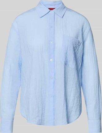 HUGO BOSS Relaxed Fit Hemdbluse aus Viskose-Mix Modell ELLODHY in Hellblau, Gr&ouml;&szlig;e 32