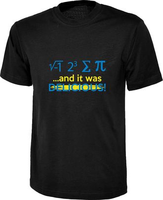 Generic I 8 Sum Pi and It was Delicious T-Shirt Funny Number Day Math Geek Algebra Mathematics Humour Science Maths Lovers Kids and Adults Unisex Gift Tee Top