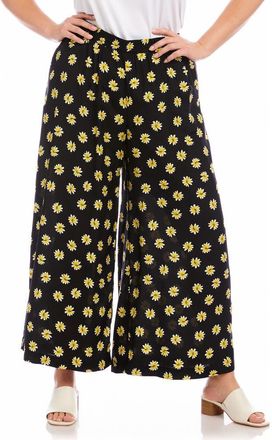 Karen Kane Floral Wide Leg Pants in Black Print at Nordstrom, Size 2 X