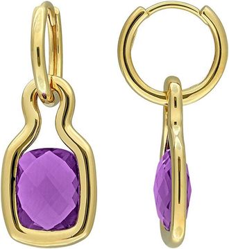 Rina Limor Gold Over Silver 5.20 Ct. Tw. Amethyst Drop Earrings