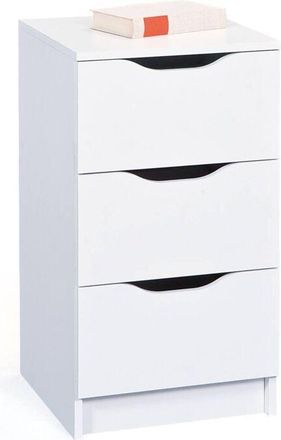 Dmora C&oacute;moda Dki, 3 Cajones, Apertura Corredera, Cierre Corredera, 71x40x40h Cm Blanco