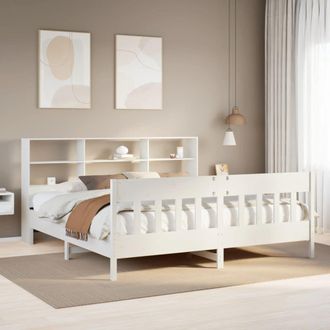 Berkfield Home Bed Frame without Mattress White 180x200 cm Super King Solid Wood Pine