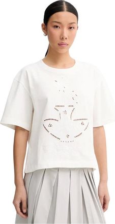 Munthe Tops, Dames, Beige, L, Katoen, Nellamy T-shirt