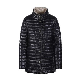 Herno Down Coats, female, Black, Size: L A-Shape Down Jacket