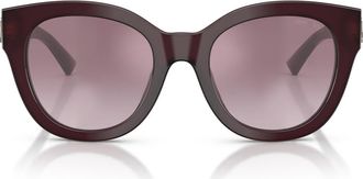 Jimmy Choo London 51mm Gradient Round Sunglasses in Opaline Prune /Violet Silver at Nordstrom