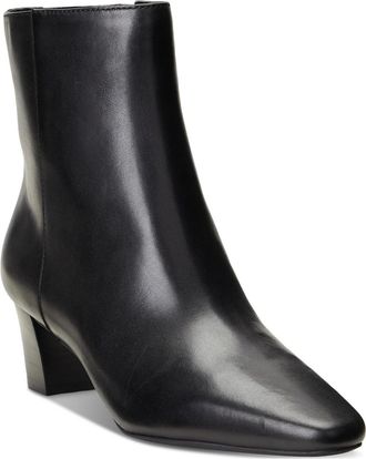 Lauren Ralph Lauren Willa Boots Womens Black Leather Square Toe Bootie LION392