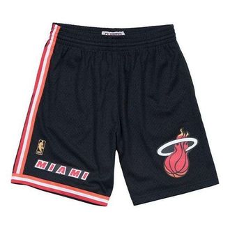Mitchell & Ness NBA Swingman Shorts Miami Heat Road 1996-97 Black Red SMSHGS18239-MHEBLCK96